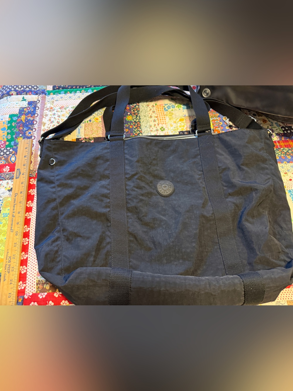 Kipling Black Men’s Duffel Tote with Webbing Straps
